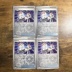 4x Switch Reverse Holo 194/198 Scarlet & Violet Base Pokemon TCG Playset - Image 1