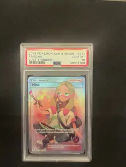 Pokemon Mina 211/214 Lost Thunder PSA 10 GEM MINT - Image 1