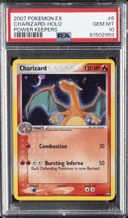 2007 POKEMON EX POWER KEEPERS #6 CHARIZARD-HOLO PSA 10 - Image 1