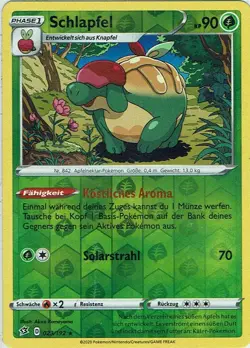 Pokemon Karte SWSH02 Clash der Rebellen Nr. 23/192 Schlapfel Reverse Holo - Image 1