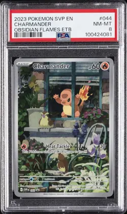 2023 POKEMON SVP EN-SV BLACK STAR PROMO #044 CHARMANDER PSA 8 - Image 1