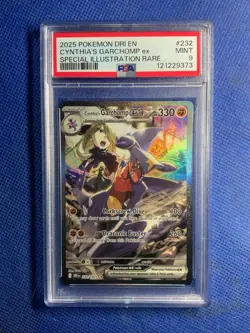 2025 POKEMON DRI EN-DESTINED RIVALS #232 CYNTHIA'S GARCHOMP EX PSA 9 - Image 1