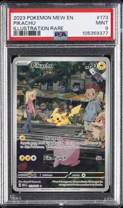 2023 POKEMON MEW EN-151 ILLUSTRATION RARE #173 PIKACHU PSA 9 - Image 1