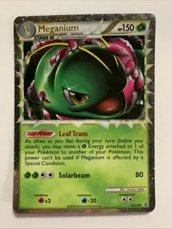 Meganium Prime HGSS08 Holo Black Star Promo Pokemon Card - Image 1