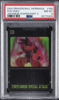 2004 DRAGON BALL MORINAGA JPN WAFER CARDS PART 3 #180 SON GOKU PSA 8 - Image 1