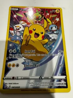 Pikachu SWSH020 Sword & Shield (2020) Black Star Promo Full Art Pokemon TCG Mint - Image 1