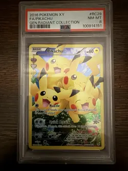 Pokemon TCG Pikachu RC29/RC32 2016 XY Generations Radiant Collection PSA NM-MT 8 - Image 1