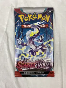 Scarlet & Violet Base Set Booster Pack Pokemon TCG English 2023 Miraidon Artwork - Image 1