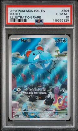 2023 POKEMON PAL EN-PALDEA EVOLVED ILLUSTRATION RARE #204 MARILL PSA 10 - Image 1