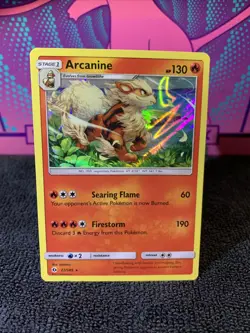Pokemon TCG Arcanine Sun & Moon Base Set 22/149 Holo Holo Rare MINT/NM - Image 1