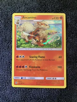 Pokemon TCG Arcanine Sun & Moon Base Set 22/149 Holo Holo Rare MINT/NM - Image 5