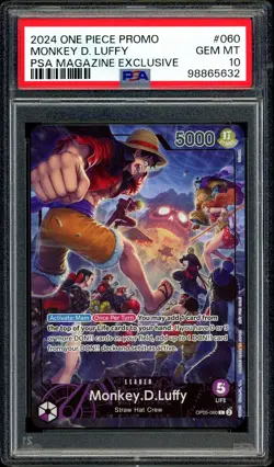 Pokemon PSA 10 Monkey D. Luffy PSA Magazine Exclusive OP05-060 One Piece 2024 - Image 3