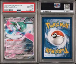 2024 Pokemon Iron Valiant ex 089/182 Sv04: Paradox Rift Holo PSA 10 Gem Mint - Image 3