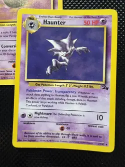 Pokemon TCG Fossil Unlimited Rare Non Holo Gengar 20 Gastly 33 Haunter 21 MP - Image 2
