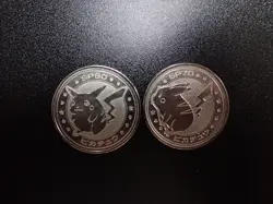 Pokemon Card Meiji Promo Battle Coin Silver Shining Pikachu 2 SET #5681 PLAY - Image 1