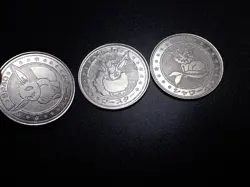 Pokemon Card Meiji Promo Battle Coin Silver x3 Eevee Vaporeon Flareon #5686 PLAY - Image 4