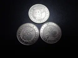 Pokemon Card Meiji Promo Battle Coin Silver x3 Eevee Vaporeon Flareon #5688 PLAY - Image 1