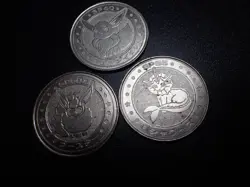 Pokemon Card Meiji Promo Battle Coin Silver x3 Eevee Vaporeon Flareon #5688 PLAY - Image 3