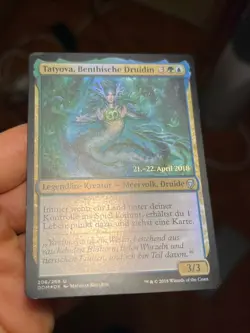 GERMAN Tatyova, Benthic Druid • Prerelease Foil + Coiling Oracle • Mtg (1633) - Image 3
