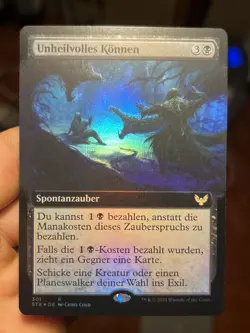 GERMAN Extended Art Foil Baleful Mastery + Tragic Slip • Mtg (1630) - Image 2