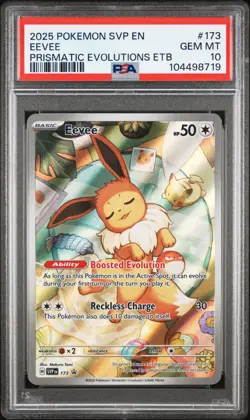 2025 POKEMON SVP EN-SV PRISMATIC EVOLUTIONS ETB PROMO #173 EEVEE PSA 10 #719 - Image 1