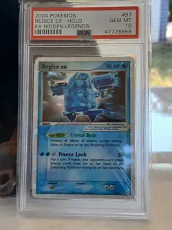 Pokemon Card Ex Hidden Legends # 97 Regise Ex Holo PSA 10 GEM MINT 2004 Vintage - Image 3