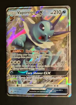 Vaporeon GX SM172 NM Holofoil Promo Rare Pokemon Card - Image 1