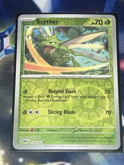 Scyther Reverse Holo NM 123/165 Scarlet & Violet 151 Pokemon Card - Image 1