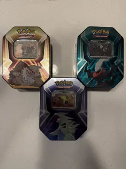 3 x Triple Whammy Collector Sealed Tins (Complete Tin Set) Pokemon TCG - Image 1