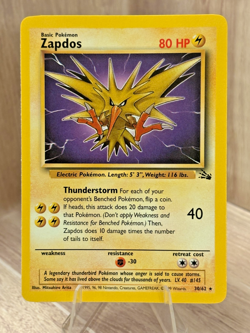 Pokemon - Zapdos [1999 Wizards] #30/62 Rare (NM-MT) - Fossil Set - Image 1