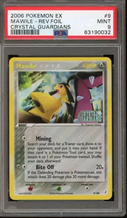 Pokemon Mawile EX Crystal Guardians Reverse Holo Rare #9 PSA 9 Mint - Image 1