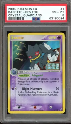 Pokemon Banette EX Crystal Guardians Reverse Holo Rare #1 PSA 8 - Image 1