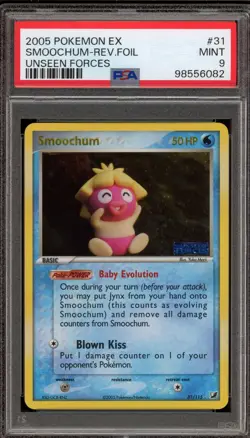 Pokemon Smoochum EX Unseen Forces Reverse Holo Rare #31 PSA 9 Mint - Image 1