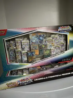 2X Pokemon Lucario Ex & Tyranitar Ex Premium Collection Prismatic Evolutions - Image 1