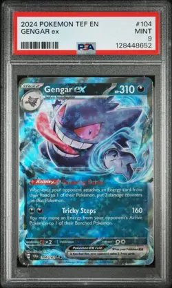 Gengar EX #104/162 Temporal Forces 2024 Ultra Rare Pokemon PSA MINT 9 - Image 1