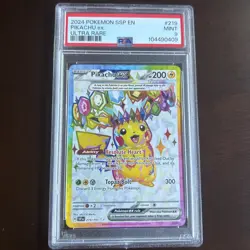 2024 Pokemon SSP EN Surging Sparks Pikachu ex Ultra Rare #219/191 PSA 9 Mint - Image 1