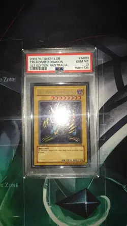Yugioh - PSA 10 - Tri-Horned Dragon - LOB-A000 - 1st Edition - GEM MT - POP 3 - Image 1