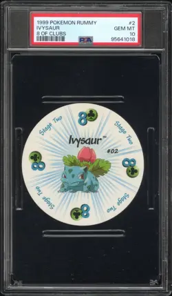 1999 Pokemon Rummy Card Ivysaur #2 Stage Two 8 of Clubs eBay 1/1 PSA 10 GEM MT - Image 1