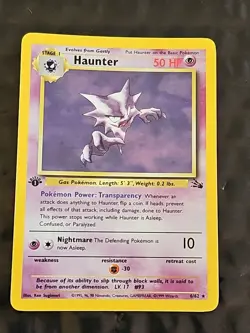 HAUNTER 1999 Pokemon 1st Edition Fossil Set Holo Rare Card #6/62 - Image 1