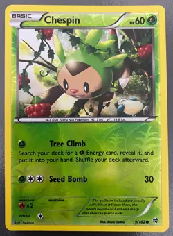 Chespin 9/162 Reverse Holo Breakthrough Set | LP | Pokemon Trading Card TCG - Image 1