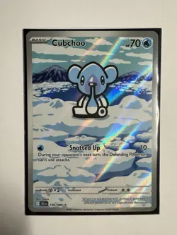 Pokemon TCG Cubchoo Illustration Rare Card 109/086 Sv: Black Bolt - Image 1