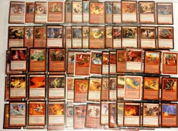 VINTAGE LARGE LOT 198 MAGIC THE GATHERING CARDS COLLECTION MTG 1993 - 2006 RED - Image 1