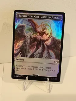 FOIL Emblem - Sephiroth, One-Winged Angel Robot Warrior Double-Sided Token MTG - Image 1