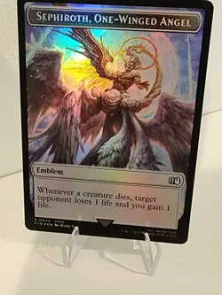 FOIL Emblem - Sephiroth, One-Winged Angel Robot Warrior Double-Sided Token MTG - Image 4