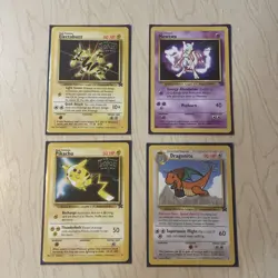 1999 Pokemon the First Movie Black Star Dragonite, Mewtwo, Pikachu, & Electabuzz - Image 1