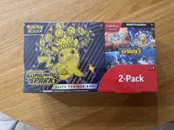Pokemon TCG Surging Sparks ETB + Booster Bundle Costco 2-pack Sealed New - Image 1