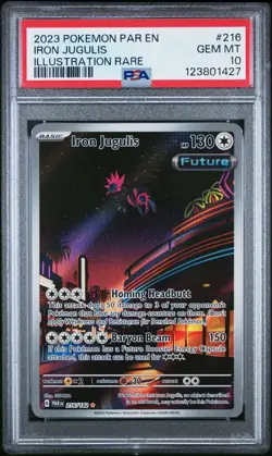 2023 POKEMON PAR EN-PARADOX RIFT ILLUSTRATION RARE #216 IRON JUGULIS PSA 10 - Image 1