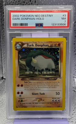 DARK DONPHAN-HOLO POKEMON NEO DESTINY 2002 #3 PSA 7 - Image 1