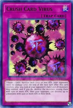 Yugioh Crush Card Virus (Version 1) - Ultra Rare NM - Free Holographic Card - Image 1