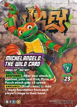 Michelangelo, the Wild Card - TMNT01 9/186 / English / Near Mint - Image 1